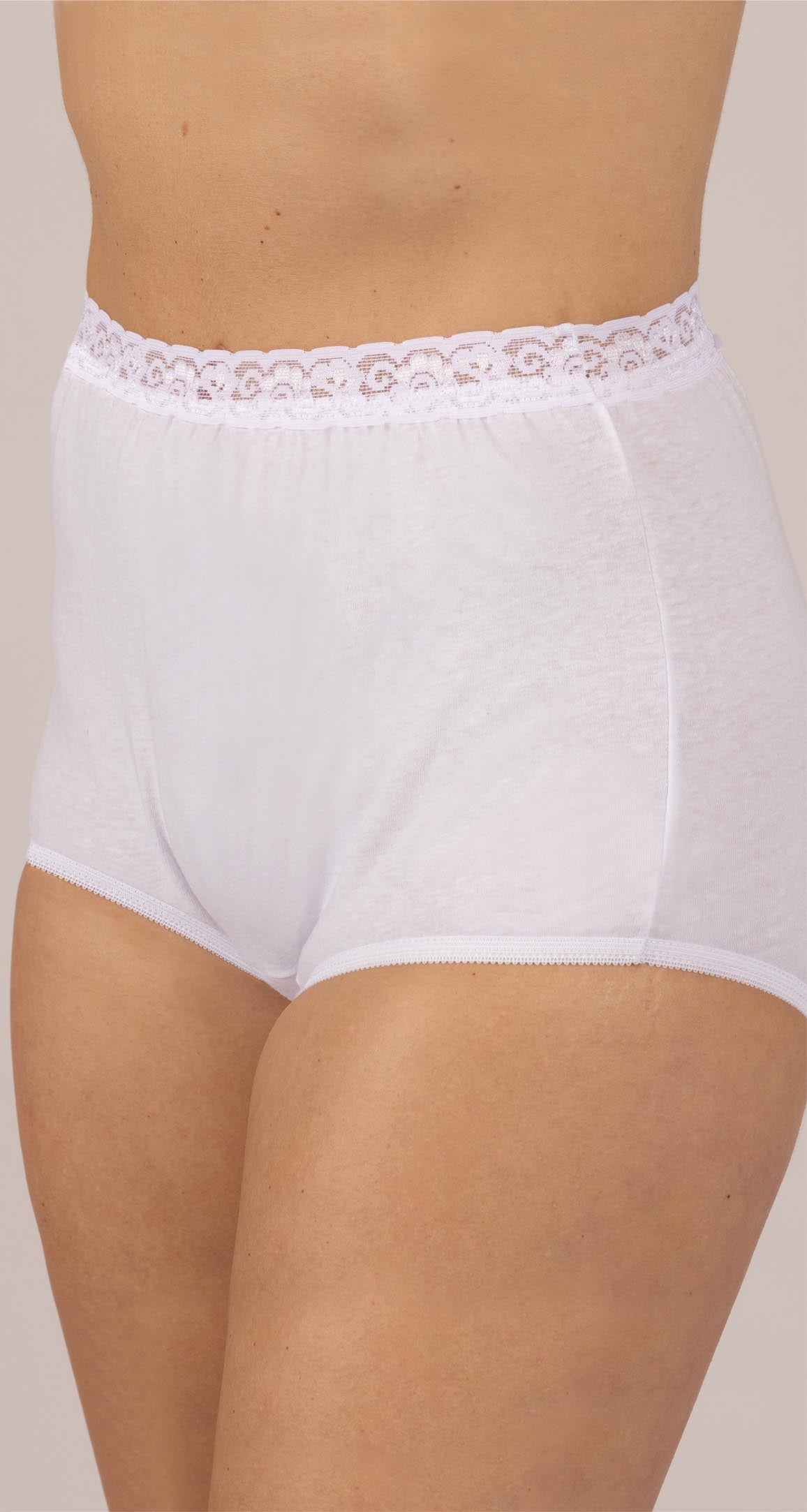 Dixie Belle® Cotton Full Brief Panty with Lace Waistband