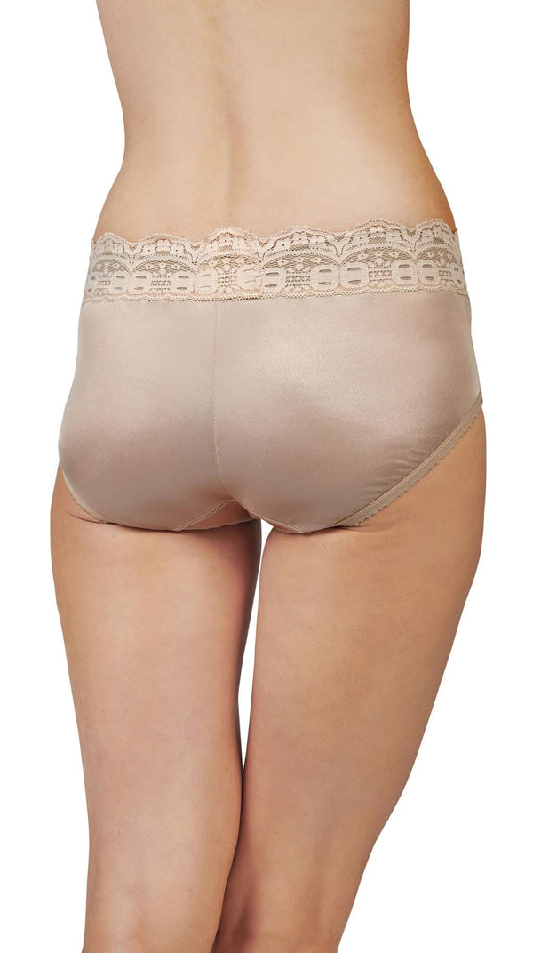 Shadowline Ivory Lace Trim Hipster Panty Back View