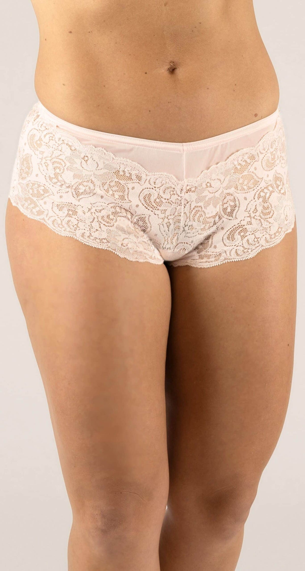 Lace Cheeky Panty Blush Front View