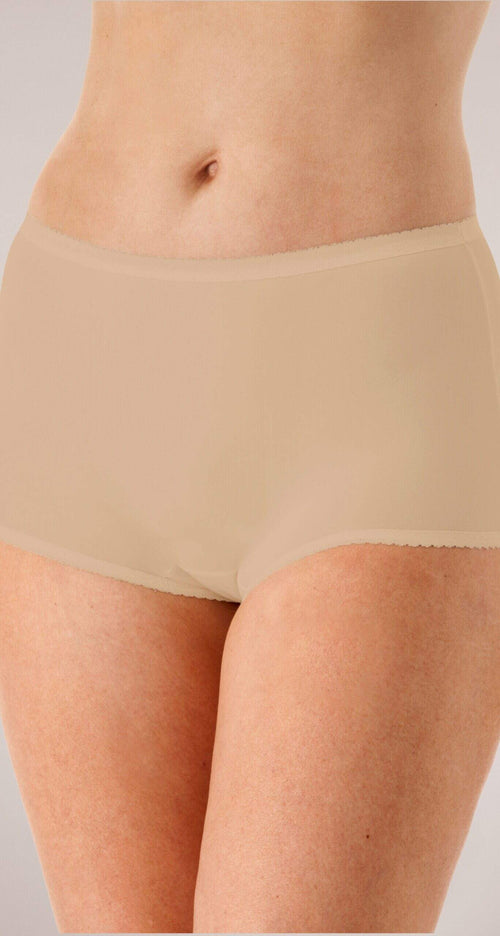 Nylon Modern Brief Panty in Nude