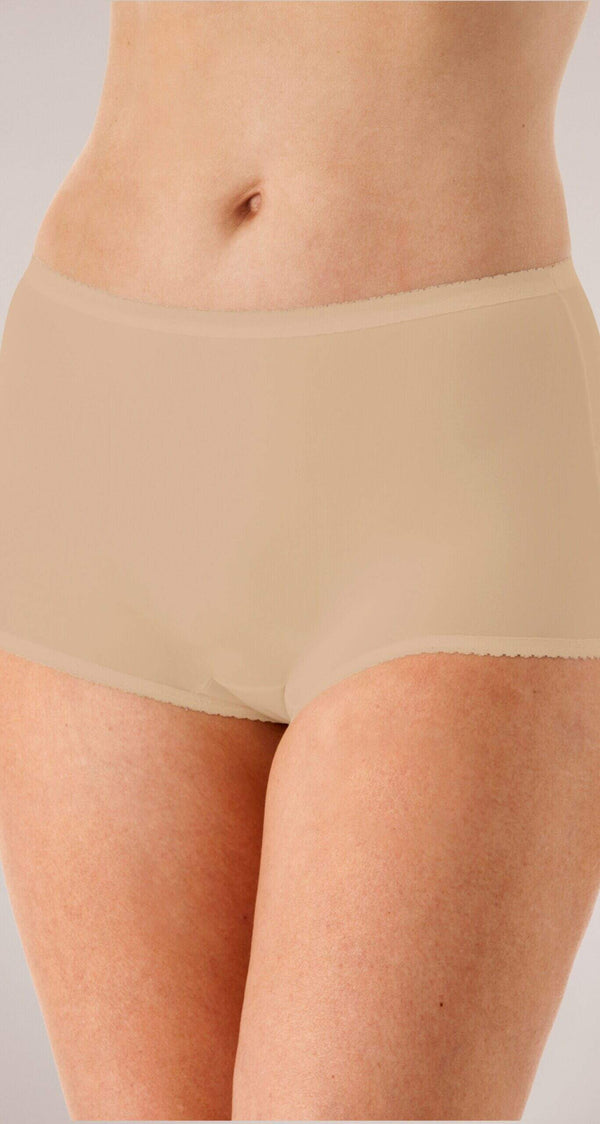 Nylon Modern Brief Panty in Nude