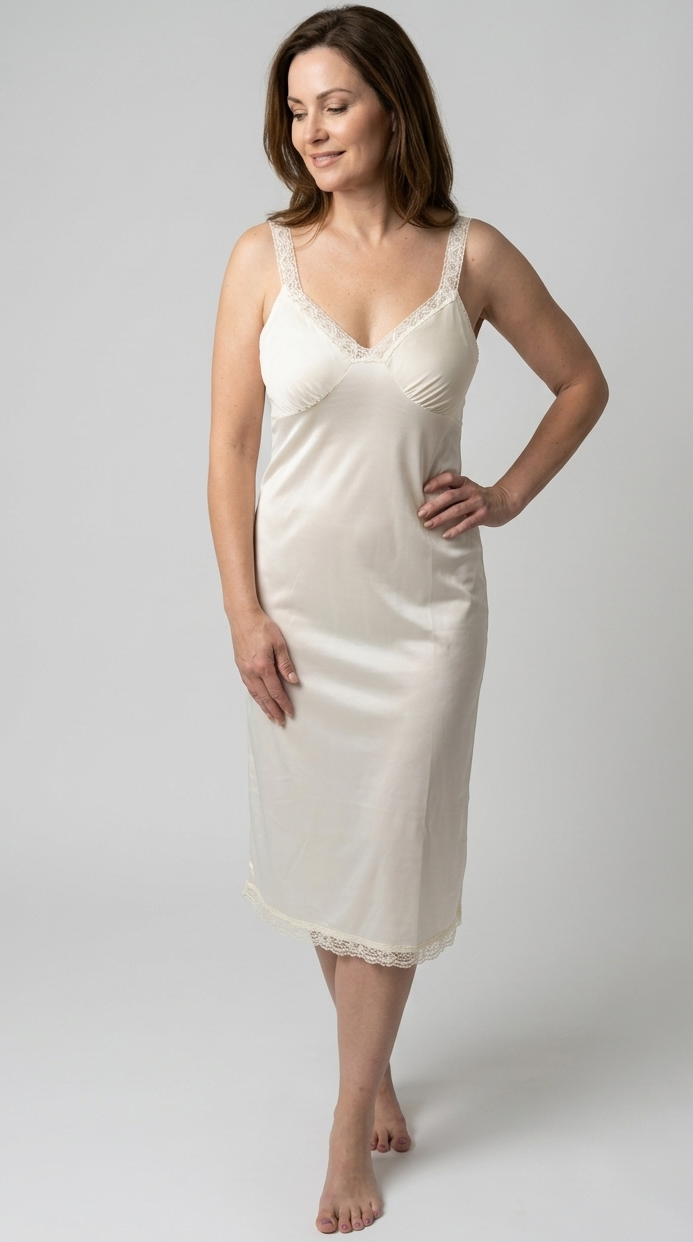 Ivory Slip on Grey Background