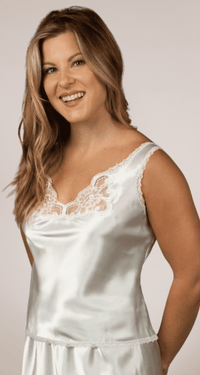 22075 Mint Front Rochelle Satin Adjustable Strap Camisole