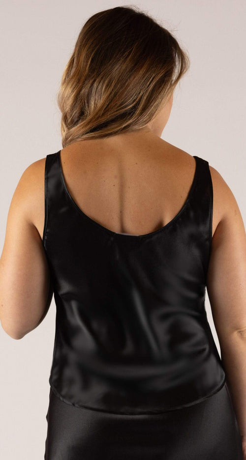Satin Wide Strap Camisole Back View