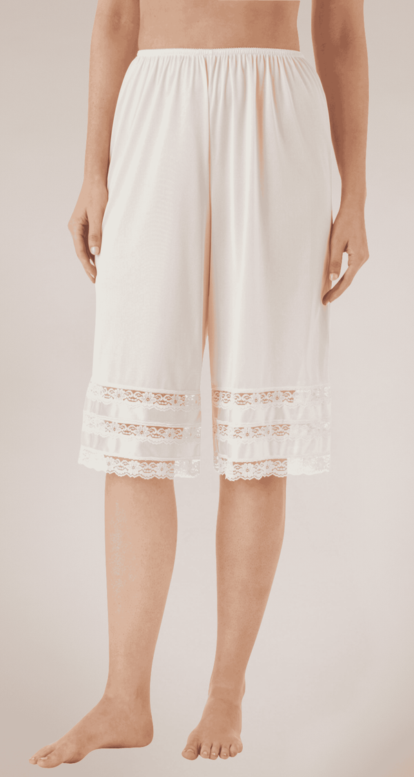 2402 Beige Front View Lace Snip-It Adjustable Length Nylon Full Slip