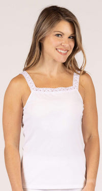 Dixie Belle Cotton Camisole Straight Neckline Front