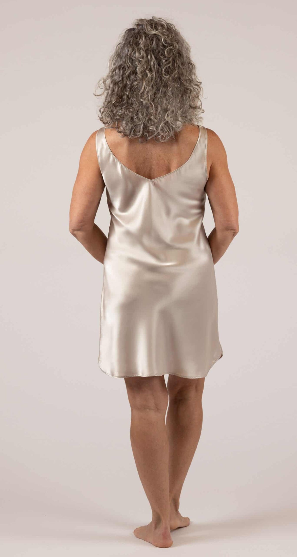 27091 Back View Satin Essentials Wide Strap Chemise