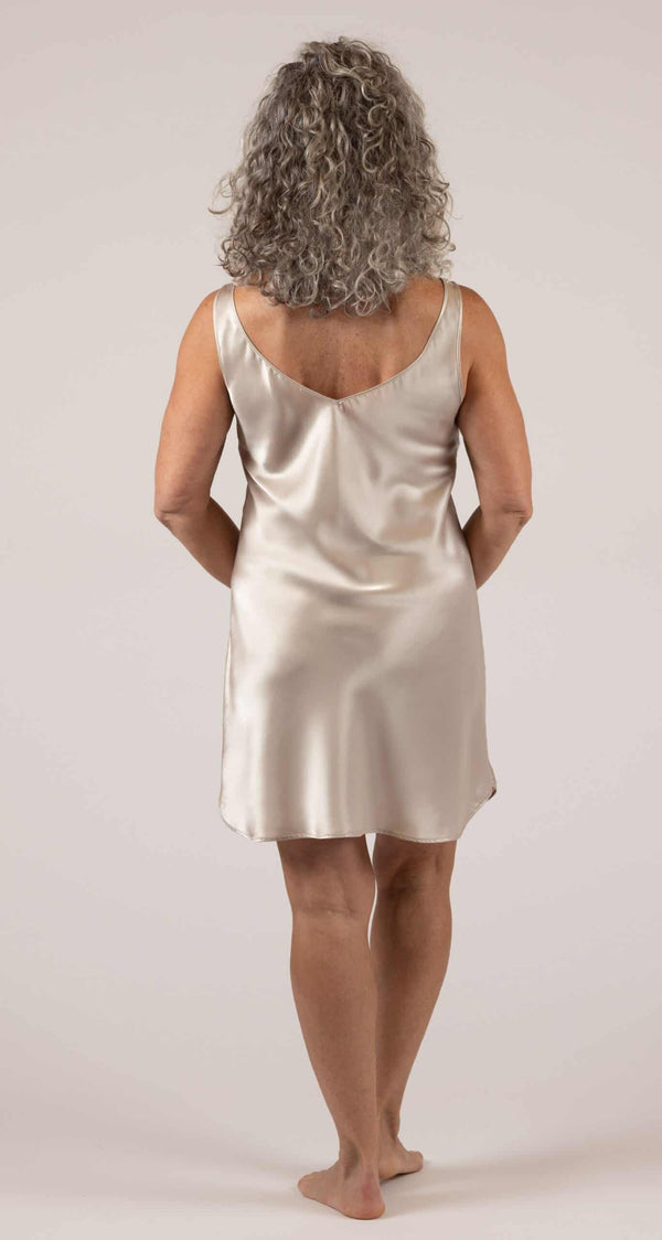 27091 Back View Satin Essentials Wide Strap Chemise