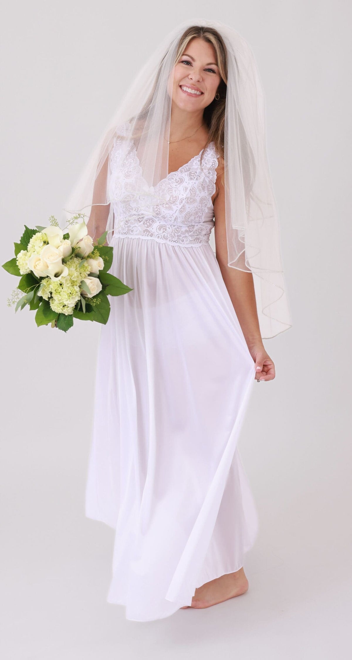 Silhouette Long Gown in our newest Diamond White bridal collection