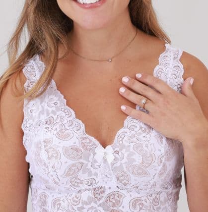 Diamond White Lace Detail & Bow with Rhinestone