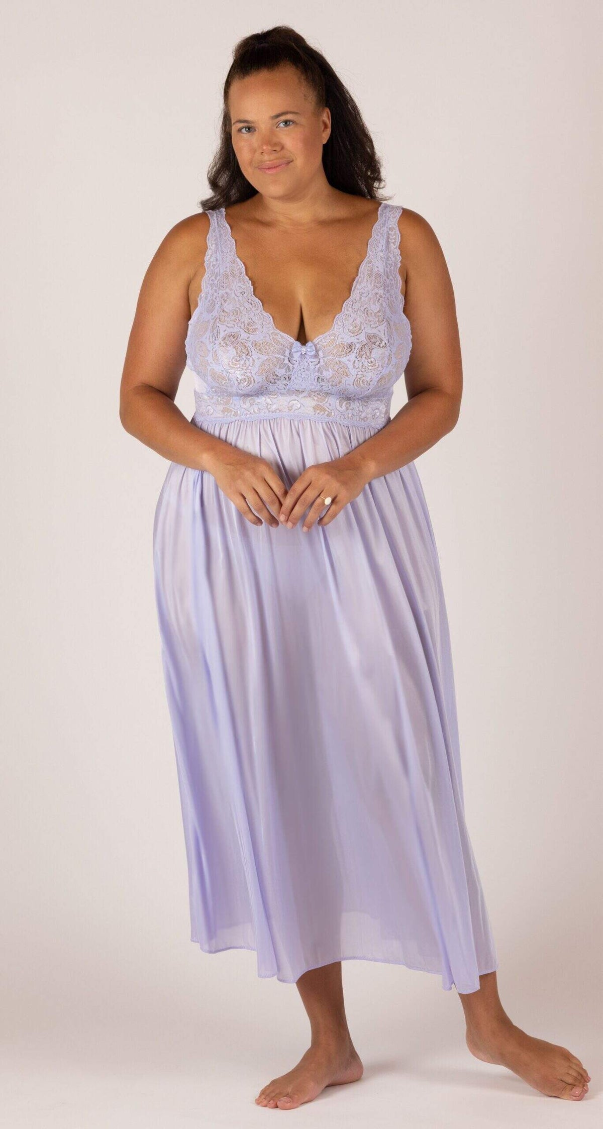 Peri Silhouette Lace Bodice Long Nightgown