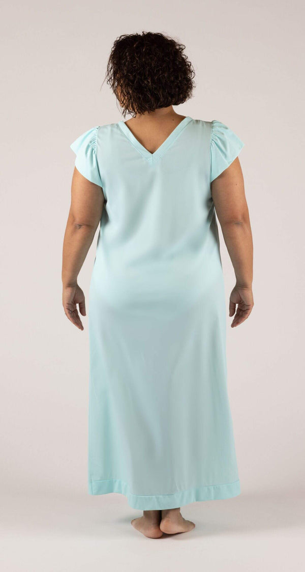Cherish Cap Sleeve 50" Long Nightgown Back View