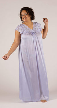 Peri Frost Lace Cap Sleeve 53 Inch Long Nightgown