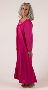 Petals Long Sleeve Long Nightgown Side View