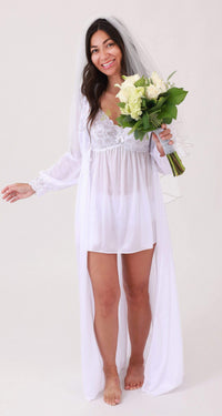 Diamond White Silhouette Lace Vintage Babydoll Nightie in our new Bridal Collection