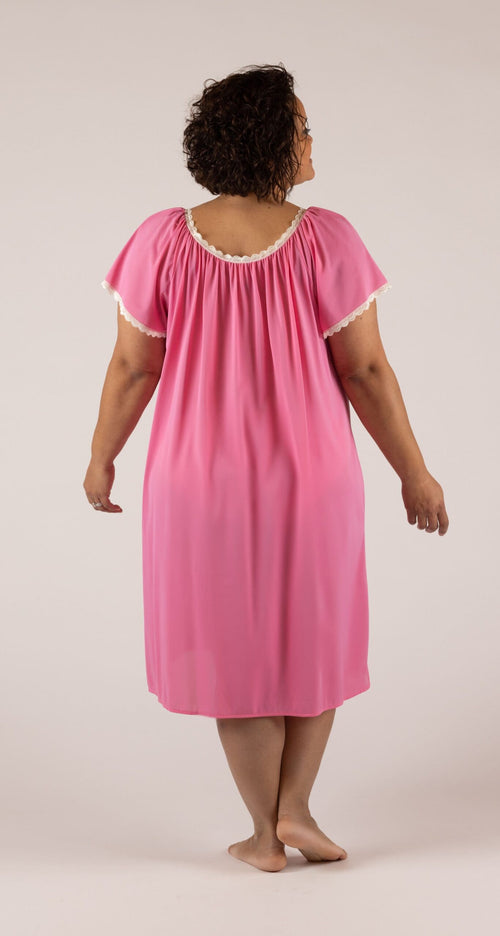 Cameo Flutter Sleeve 40" Short Nightgown Back View