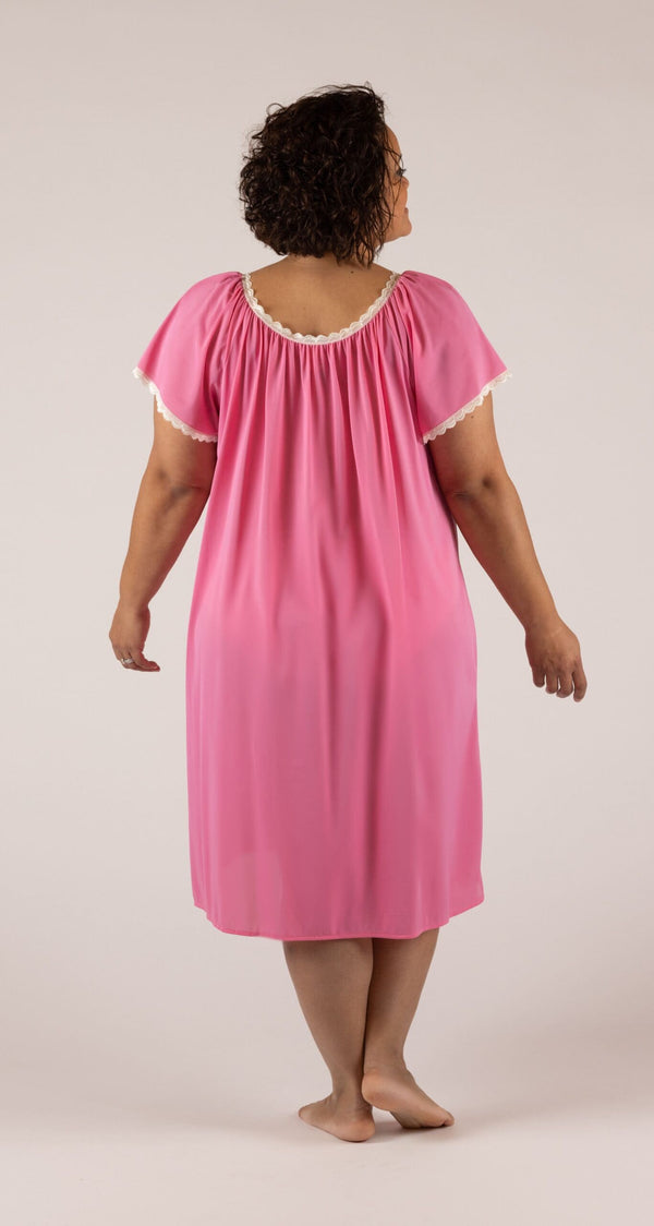 Cameo Flutter Sleeve 40" Short Nightgown Back View