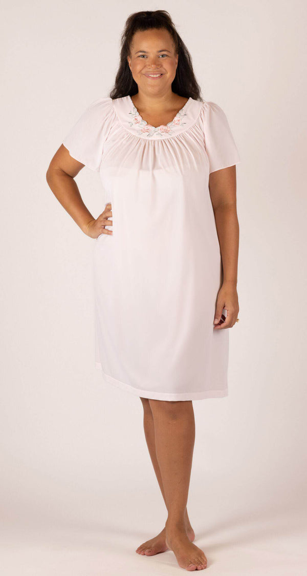 Pink Petals Short Flutter Sleeve Short Gown