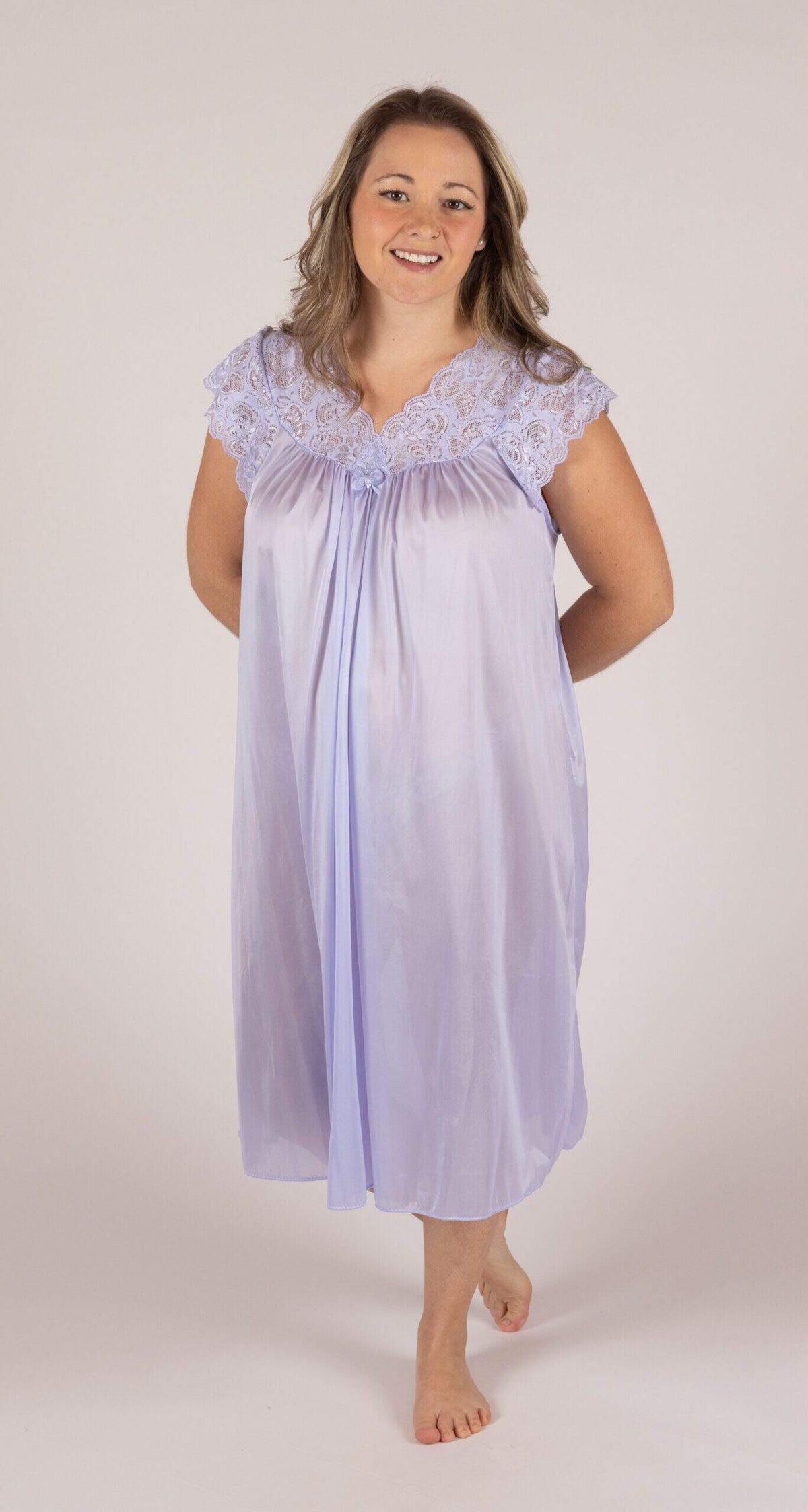 Peri Frost Lace Cap Sleeve 40 Inch Nightgown