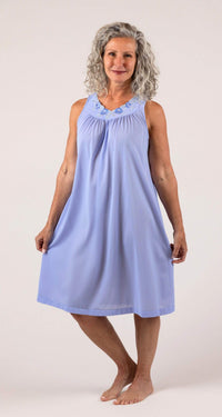 Lilac Petals Sleeveless Short Nightgown