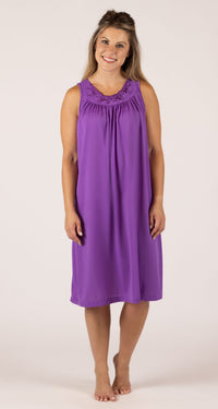 Purple Petals Sleeveless Short Nightgown