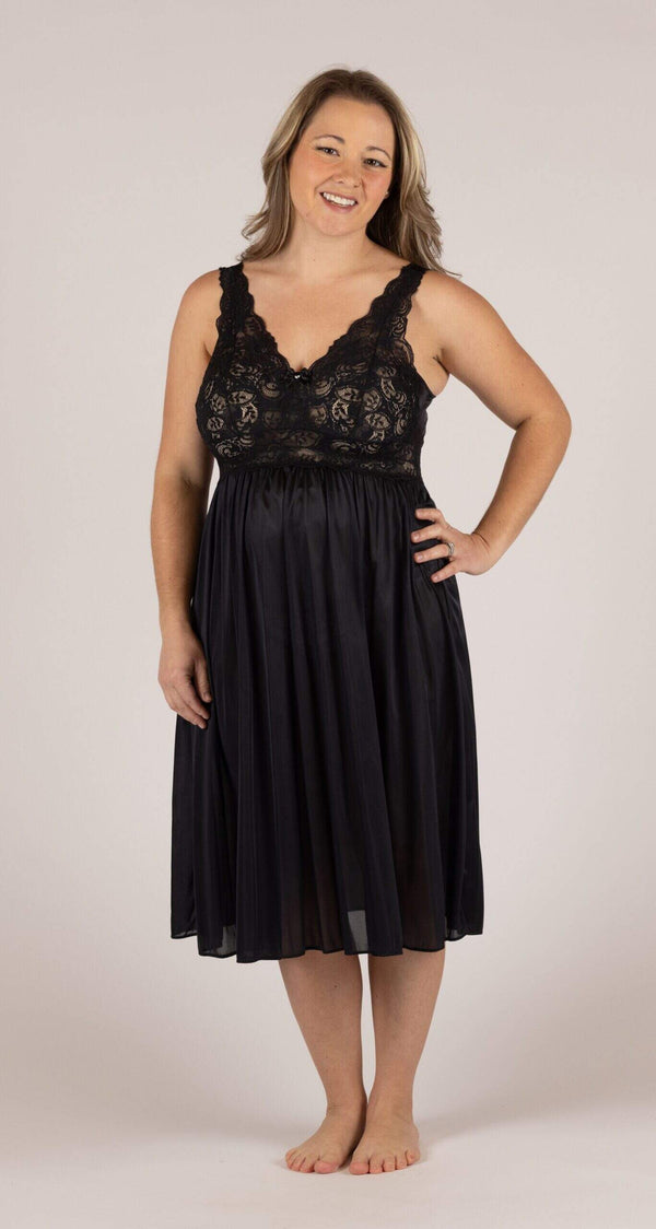 Black Short Lace Bodice 40 Inch Nightgown