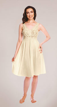 Ivory Lace Bodice 40" Short Nightgown