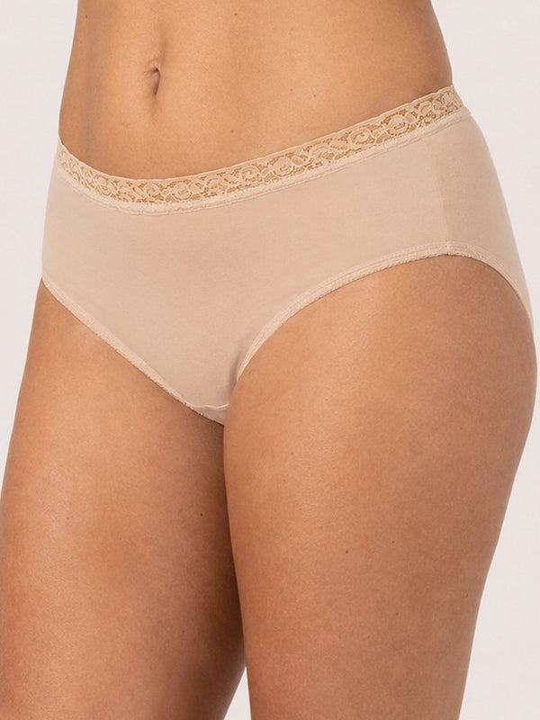 Dixie Belle® Cotton Hipster Panty with Lace Waistband