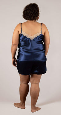 Charming Satin Cami & Tap Pant Set Back View