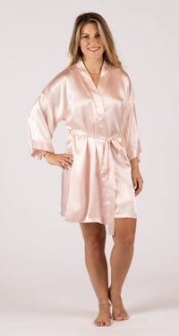 Blush Charming Satin Wrap Robe