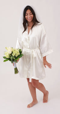 Ivory Charming Satin Wrap Robe in our new Bridal Collection