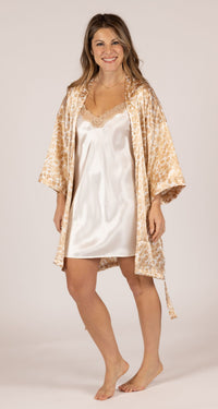 Charming Satin Wrap Robe Paired with Charming Chemise