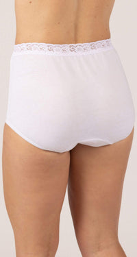 Dixie Belle Cotton Modern Brief Panty with Lace Waistband Back View
