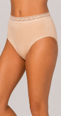 Dixie Belle® Cotton High Cut Panty with Lace Waistband