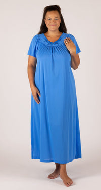Sapphire Short Flutter Sleeve Long Gown for Set