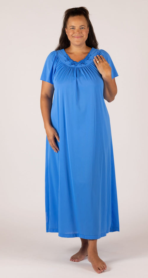 Sapphire Short Flutter Sleeve Long Gown for Set