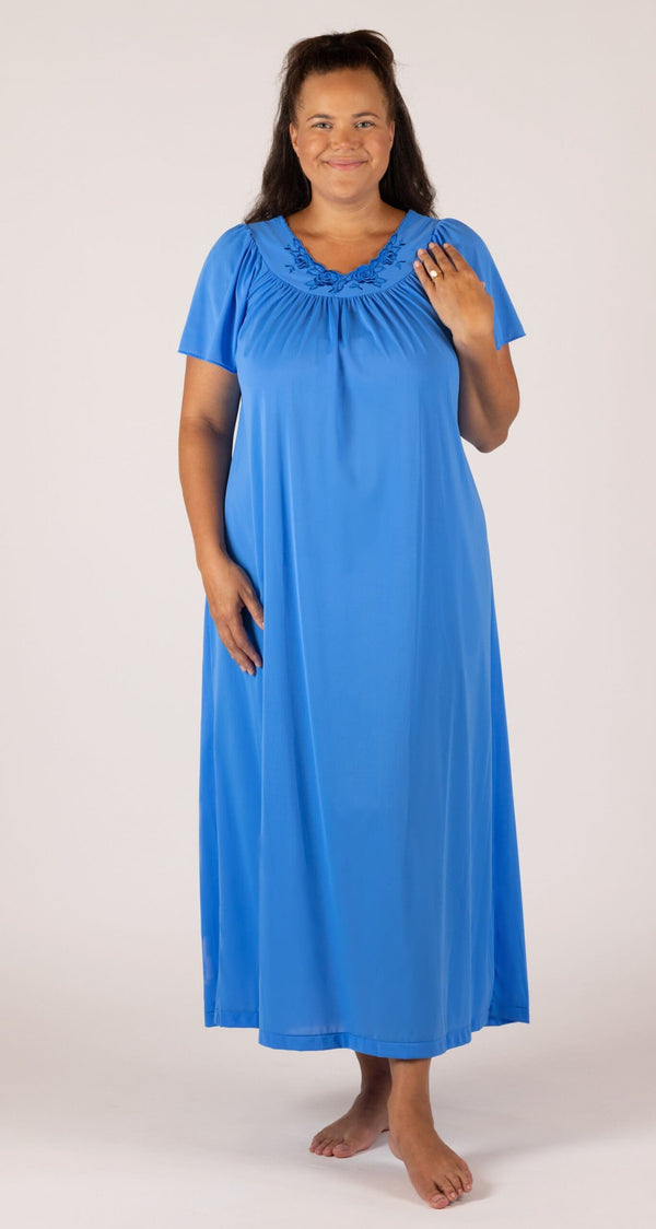 Sapphire Short Flutter Sleeve Long Gown for Set
