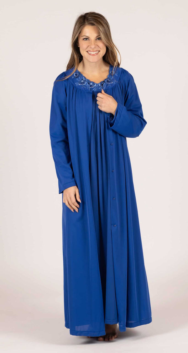Navy Long Gown & Long Robe Set
