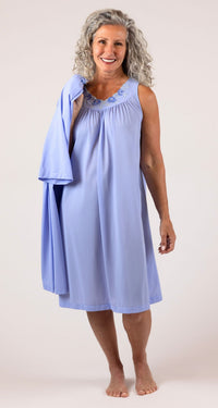 Lilac Sleeveless Gown & Short Robe Set