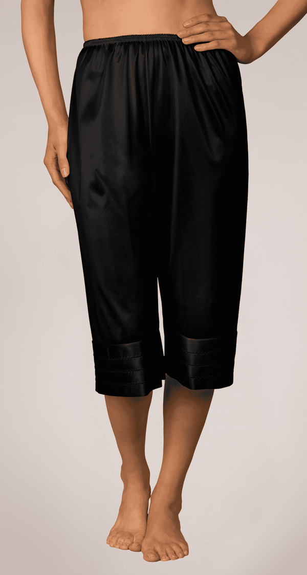 6219 Black Front Crochet Edge Snip-It Adjustable Length Culottes