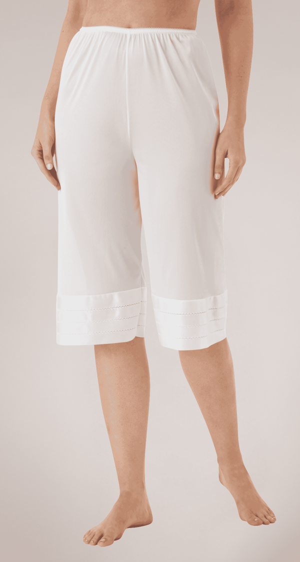 6219 White Front Crochet Edge Snip-It Adjustable Length Culottes