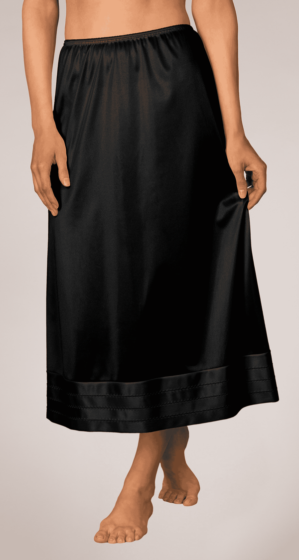 6419 Black Front Crochet Edge Snip-It Adjustable Length Half Slip