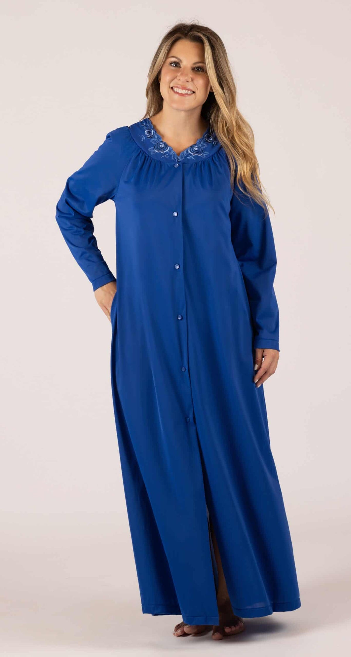 long sleeve robe dress SilkSilky 100% Mulberry Silk Long Sleeve Midi Women's Robe, Wine / L(12)