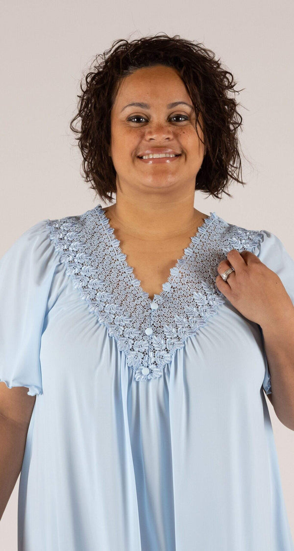 Lace detail on short nightgown