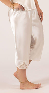Rochelle Satin Sleep Capri in Ivory