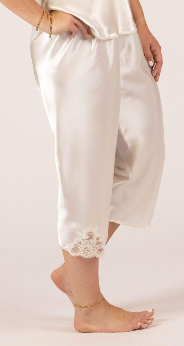 Rochelle Satin Sleep Capri in Ivory