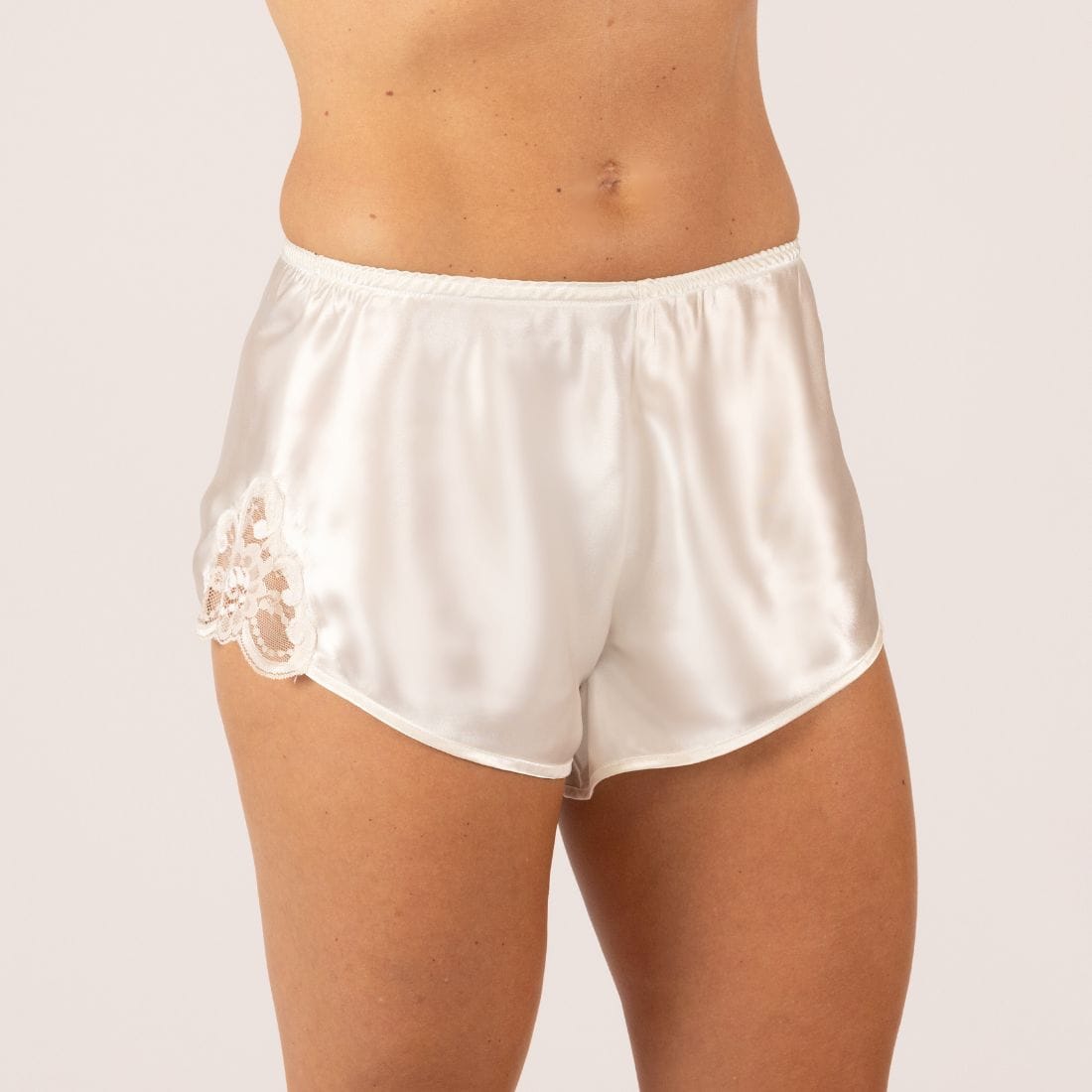 Rochelle Sleep Shorty Front View in Ivory