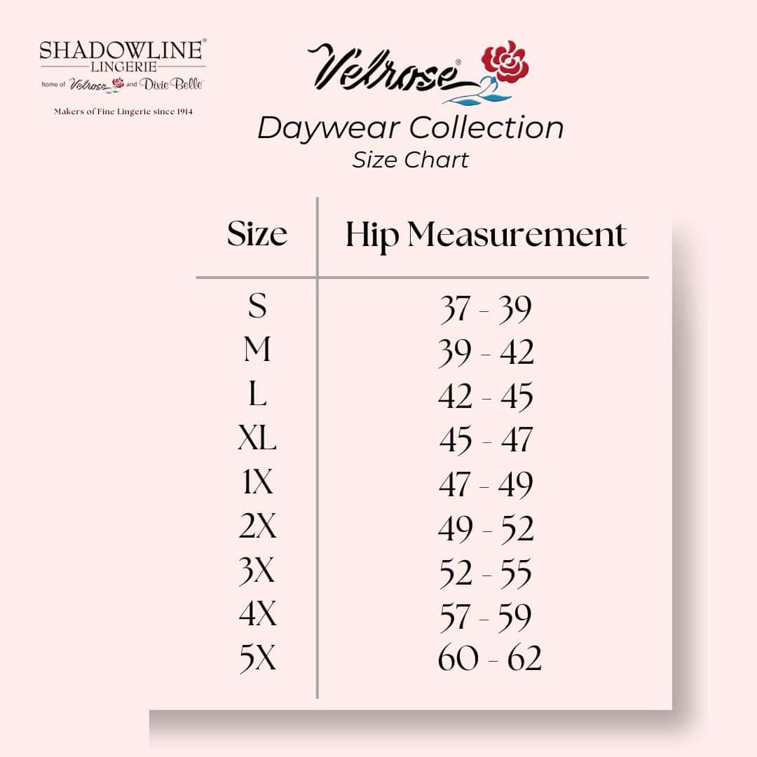 Velrose size chart