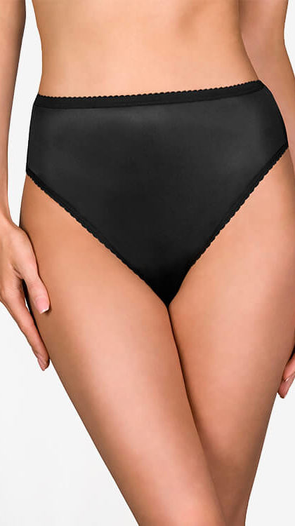 Shadowline High Waist Nylon 6 White Bikini Underwear Panties Brief Gusset  Glossy 