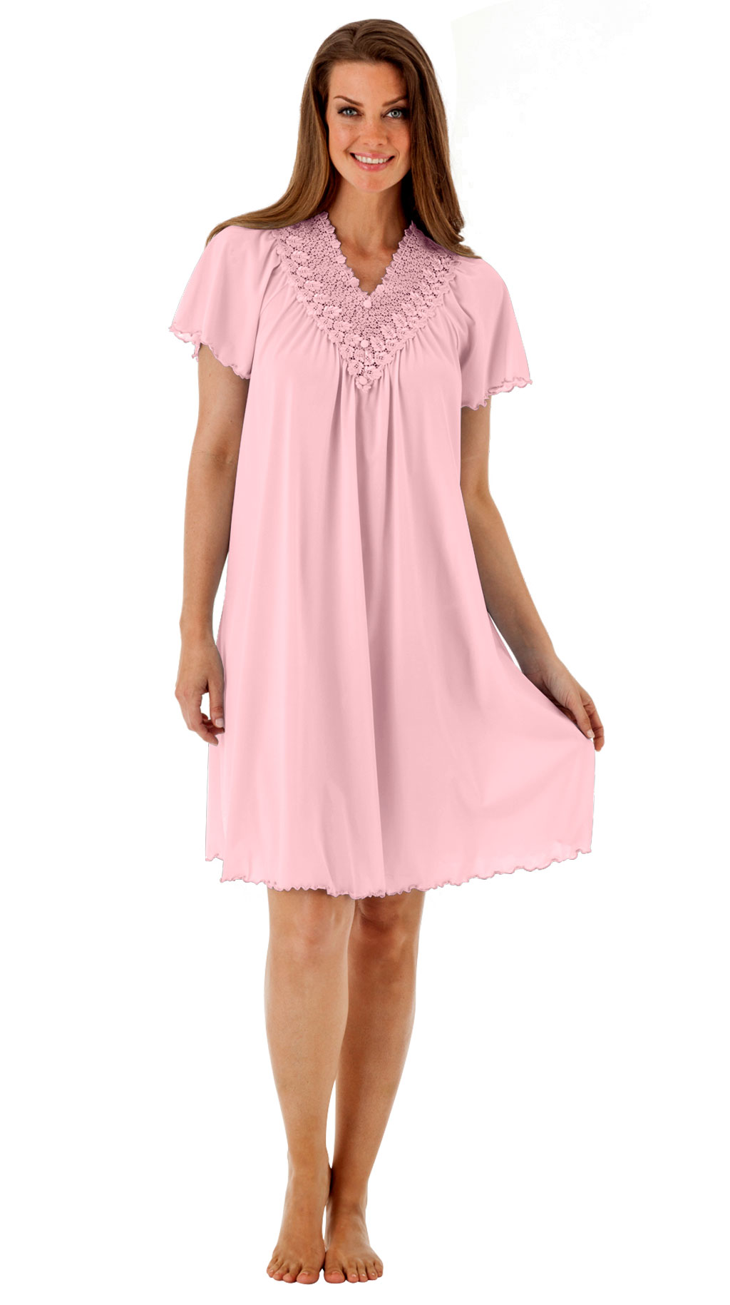 Women's Short Embroidered Lace Nightgown